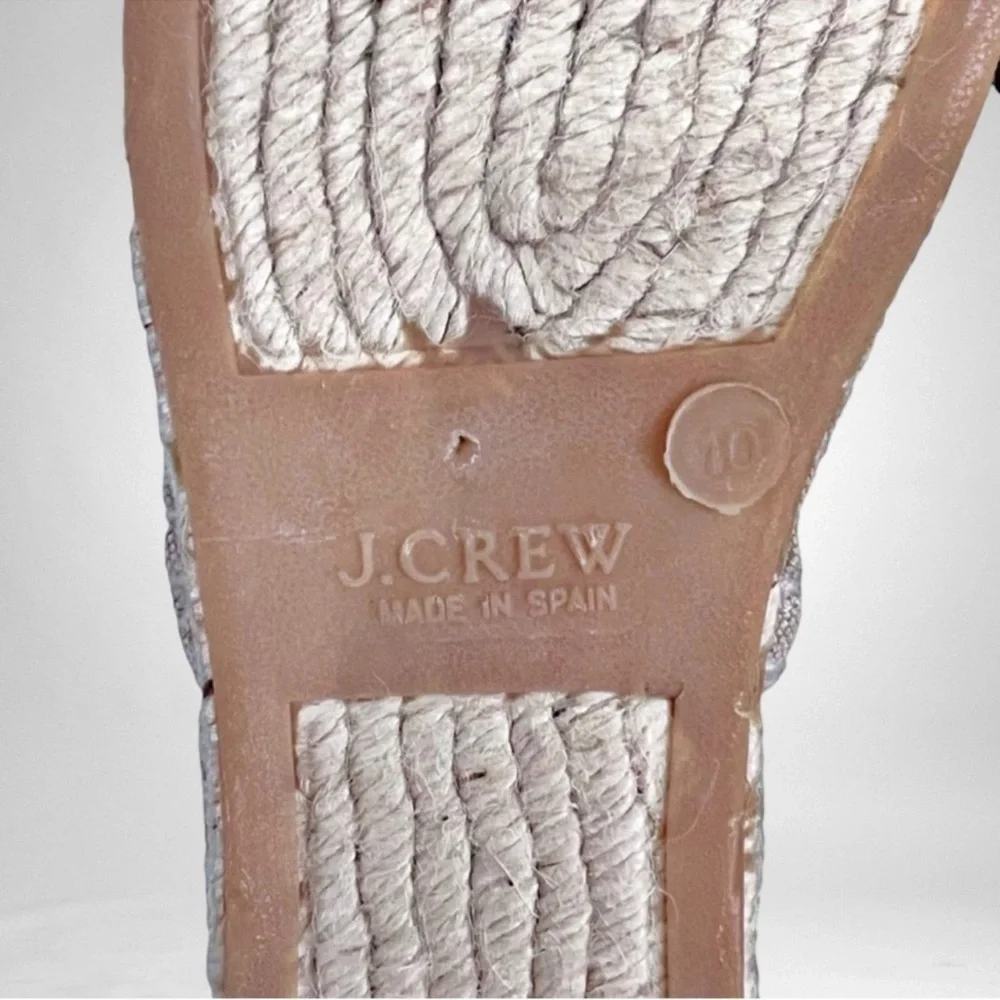 J.Crew Flat Canvas & Jute Espadrille Light Beige SZ 10